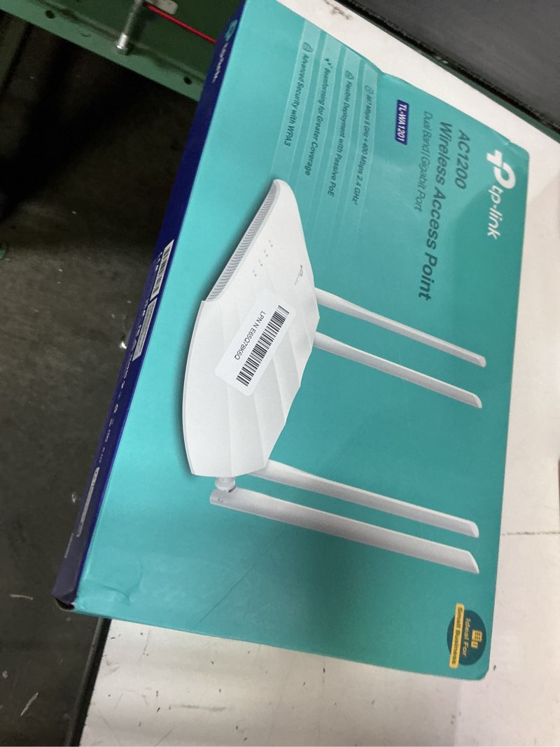 Condition photo showing New/Like New for tp-link ac1200 wireless gigabit access point - desktop wifi bridge, mu-mimo & beamforming, supports multi-ssid/client/range extender mode, 4 fixed antennas, passive poe powered (tl-wa1201), dual-band