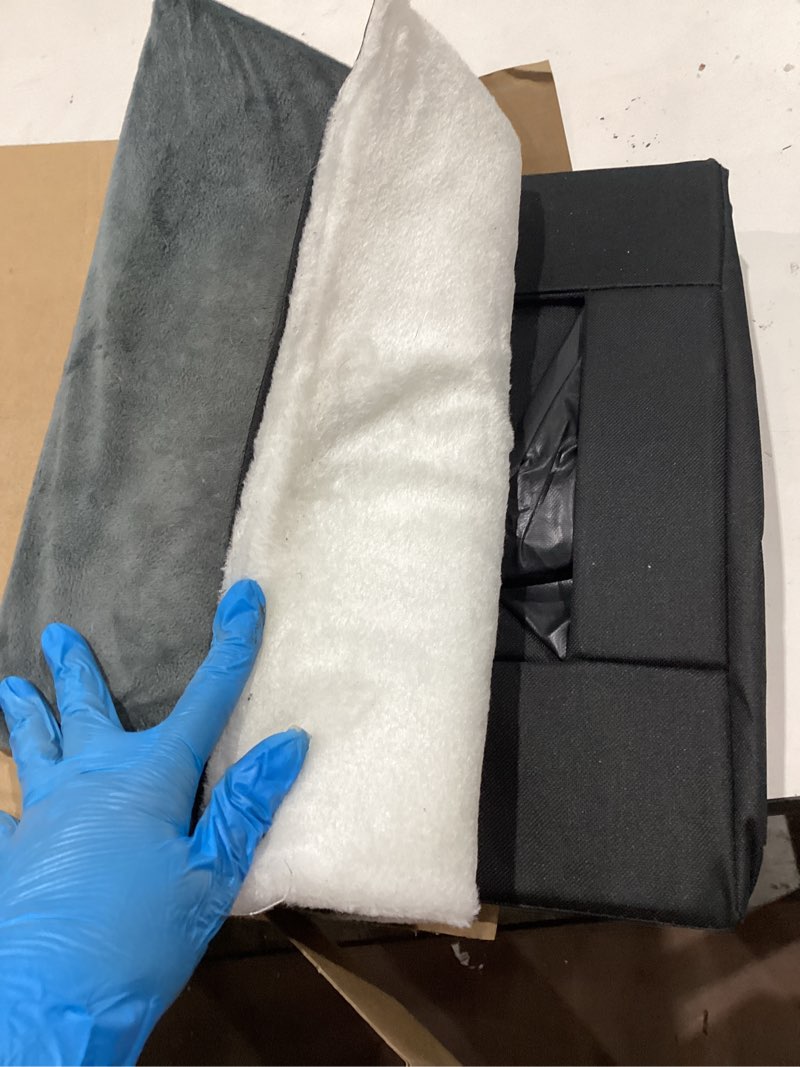 Condition photo showing As Is for fhtonge large elevated heated cat house for outdoor cats in winter, weatherproof feral cat shelter with heating mat, collaspable cats kennel insulated stray kitten hut for wild small animal rabbit large(19.3" x 15.4" x 18.5") black house with legs