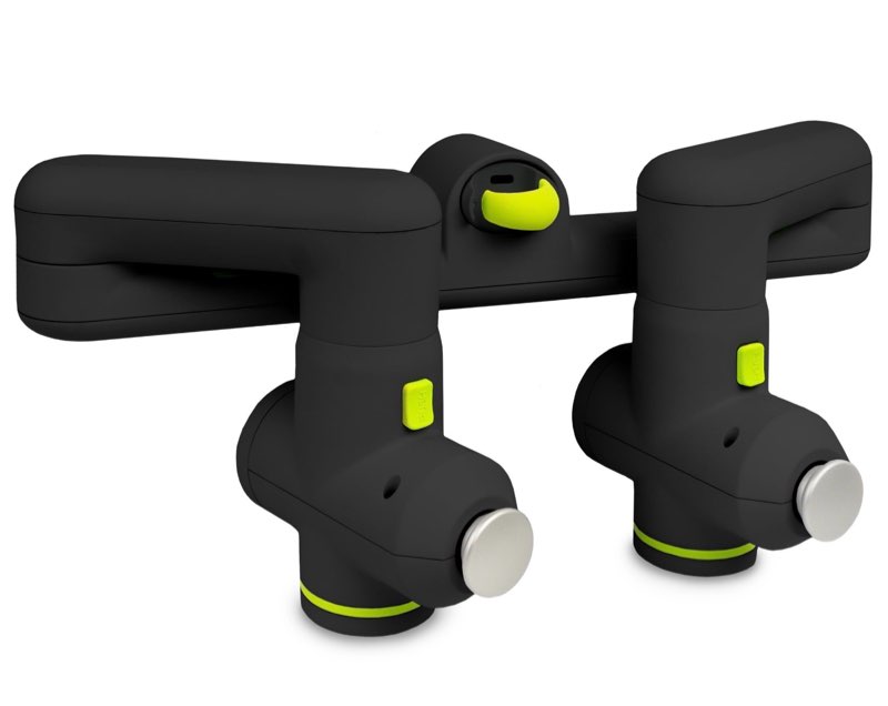 ProsourceFit Dual Pro Percussion Massage Gun, 6 Attachable Pieces for Deep Tissue Relief, Muscle Massager Gun with 4 Speed Levels, Adjustable Handles for Back Massage, and Quiet Portable Relief, Black