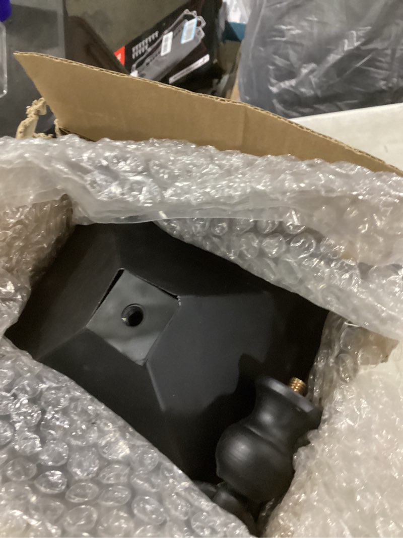 Condition photo showing Good Condition for perfnique decorative lanterns for indoor & outdoor, set of 3 black metal lanterns (22" & 19" & 17") with led timer flameless candles, farmhouse modern decor for front porch, patio, garden, mantle black 22" & 19" & 17"