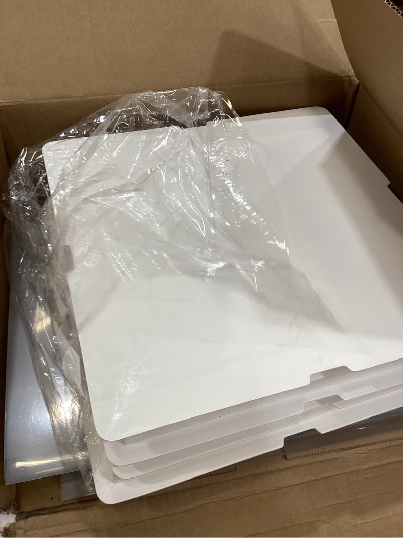 Condition photo showing Good Condition for ocmoiy 10x10x12inch clear cake box, 4 pcs tall cake boxes with ribbon, treat transport boxes for wedding, birthday, party 10x10x12 inch