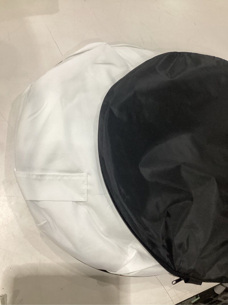 Condition photo showing Good Condition for portable white screen chair, 57 in bluebackdrop with stand double sided foldable screen background, chroma key, blue backdrop for chair photography streaming gaming photo zoom video chats and meeting