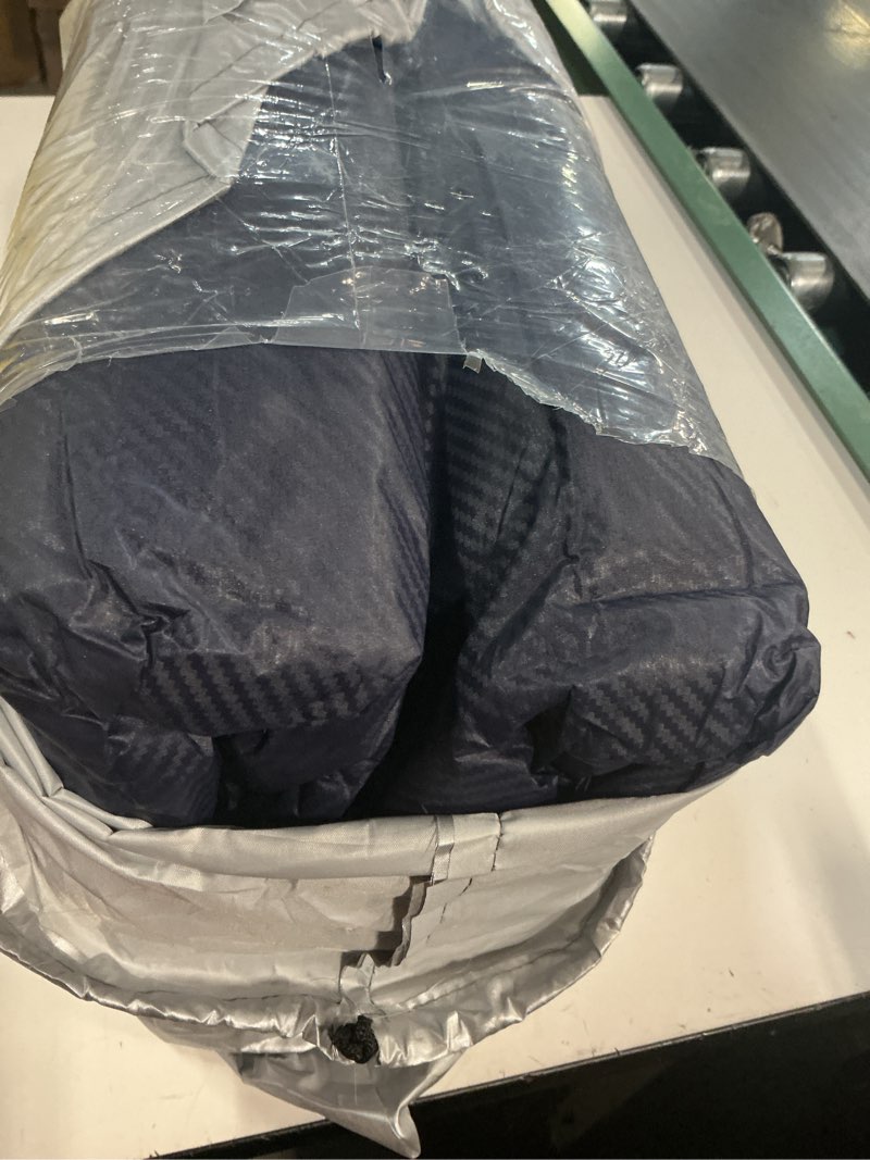 Condition photo showing Good Condition for car cover waterproof all weather for automobiles, 6 layers outdoor full exterior cover rain sun uv snowproof protection with zipper cotton, mirror pocket for sedan (196-210 inch) blue sedan-xxl