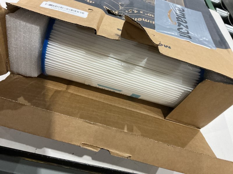 Condition photo showing As Is for membrane solutions 20 micron pleated water filter home 10"x4.5" whole house heavy duty sediment replacement cartridge compatible with ecp10-1,ecp20-bb,r50-bbsa,fxhsc,cb1-sed10-bb (4 pack)