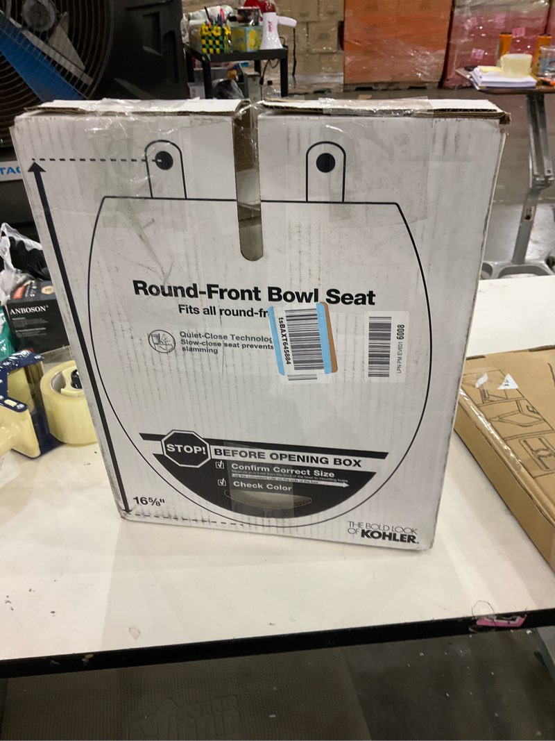 KOHLER 4639-RL-96 Cachet ReadyLatch Round Toilet Seat Soft Close, Biscuit