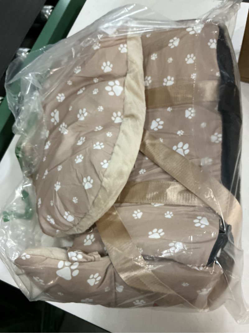 Condition photo showing Good Condition for cullaby dog car seat for small dogs (under 15 lbs) – center console pet carrier with safety belt, storage pockets & removable washable cover (khaki car seat)