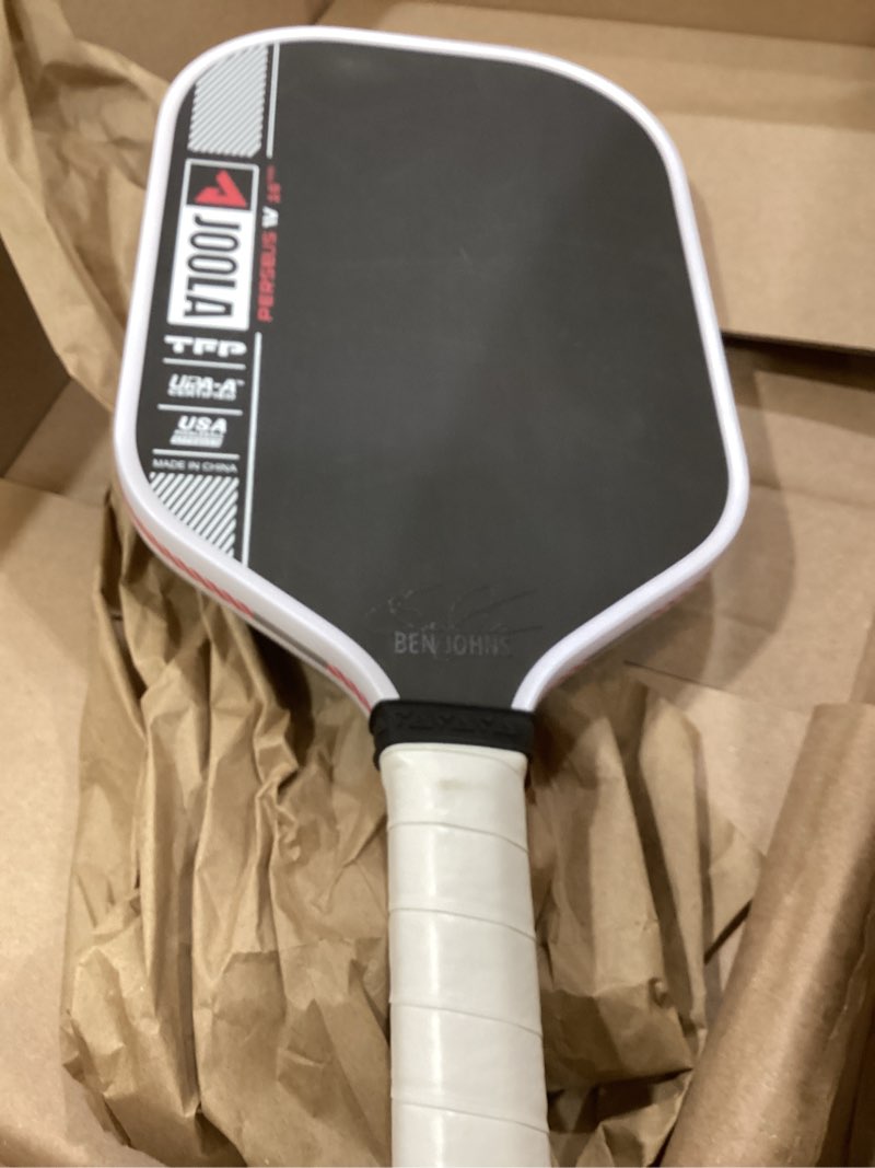 Condition photo showing Good Condition for joola pro iv pickleball paddles – raw carbon fiber surface – perseus, hyperion, scorpeus & magnus shapes – 14mm/16mm – tech flex power – propulsion core – wide or elongated – upa-a and usap approved 16mm perseus