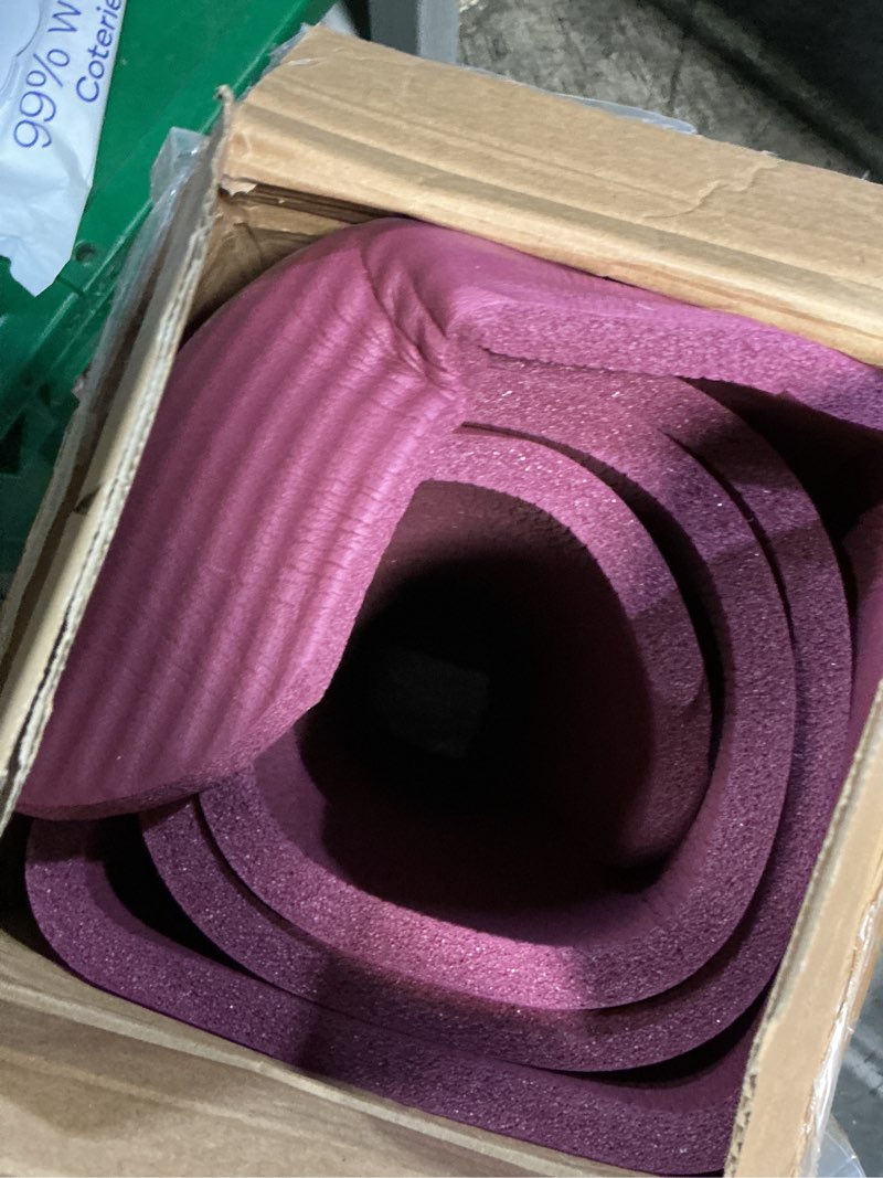 Condition photo showing Good Condition for retrospec solana yoga mat thick 1/2in non-slip workout mat with nylon strap - 72x24in exercise mat for pilates, stretching & fitness - bpa free, easy clean boysenberry 1/2 inch