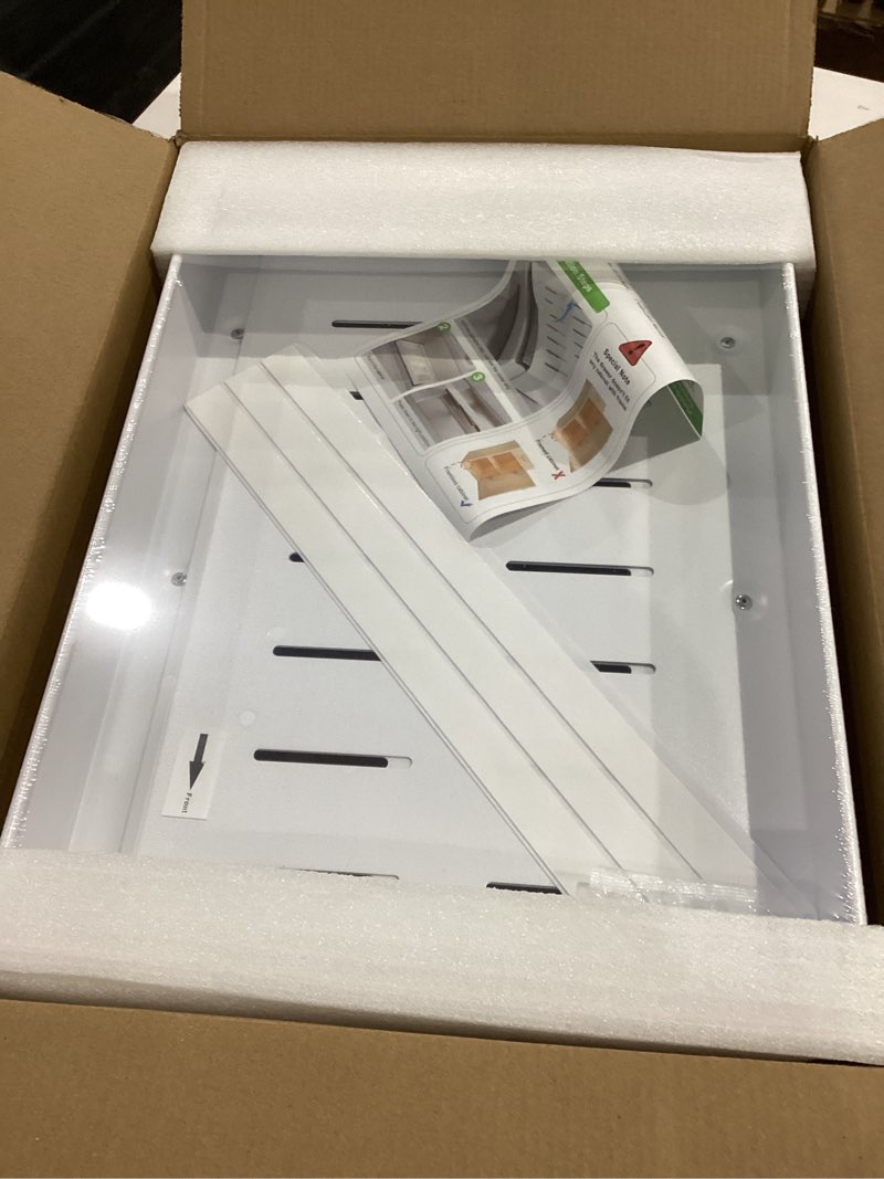 Condition photo showing New/Like New for ANTOWIN 1Pack Expandable Pull Out Cabinet Organizer 16.5"Deep (12.2"-20.5" Width), Slide Out Drawers for Kitchen Cabinets, Roll Out Shelves Adhesive with 3-Layer Steel, for Cabinets Without Lip, White 16.5"D x 12.2"-20.5"W(1Pack)