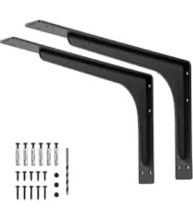 Blulu One Pair Heavy Duty Commercial Bracket, Countertop Support Bracket, Steel Mounting Reversible 