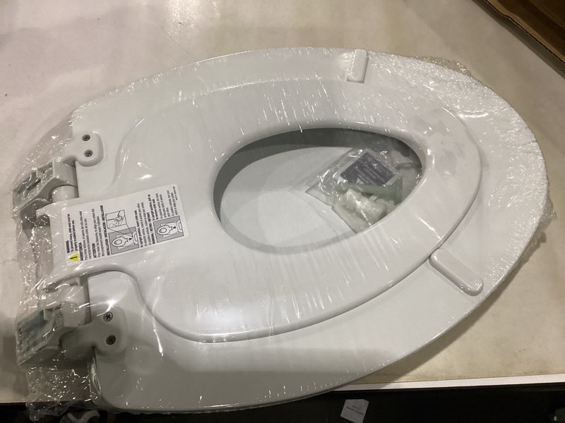 Condition photo showing Good Condition for mayfair nextstep2 toilet seat with toddler potty training seat built-in, slow close, easy clean, magnetic removable kids seat, made in usa, elongated, white
