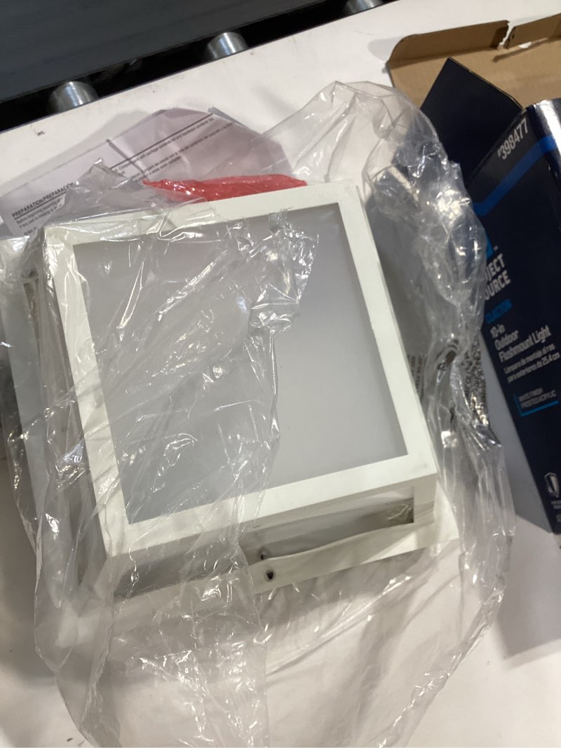 Condition photo showing Good Condition for portfolio 10.25-in w white outdoor flush mount light