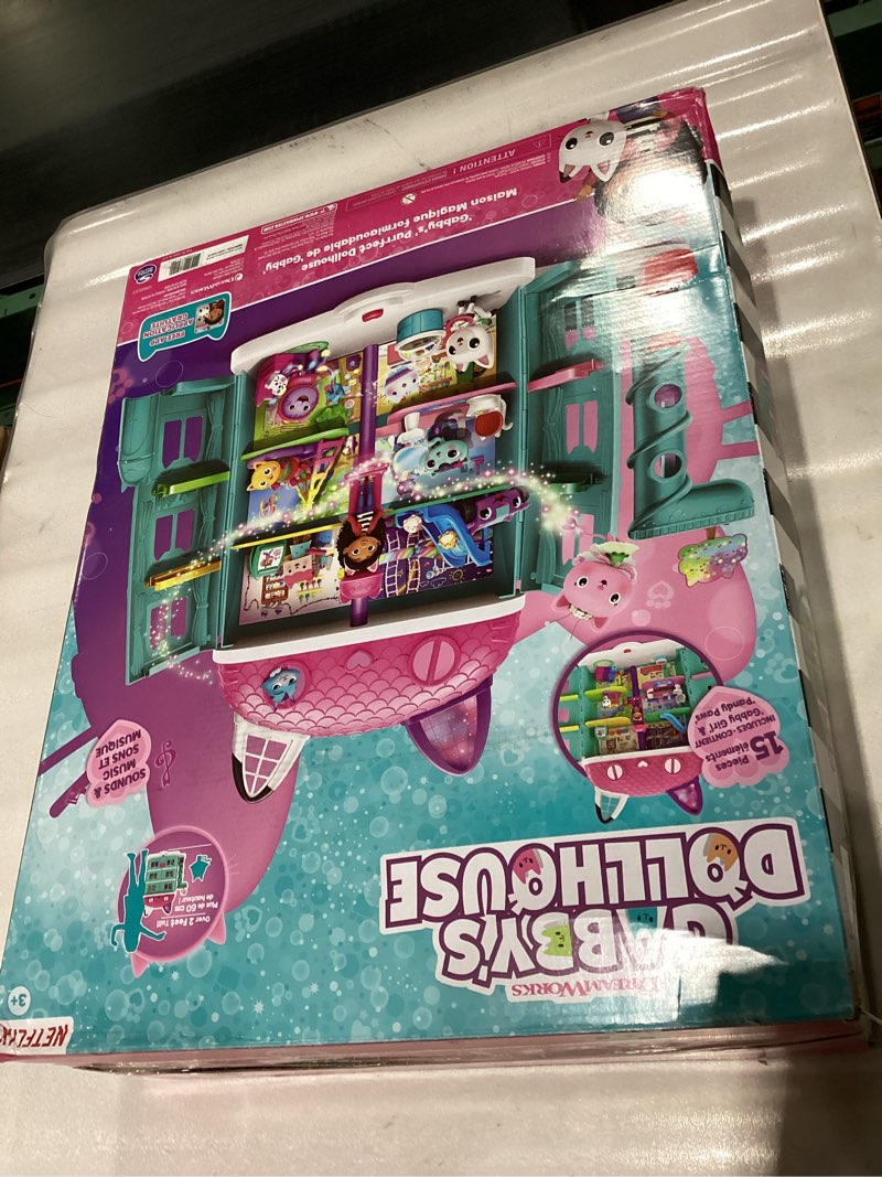 Condition photo showing Good Condition for Gabby’s Dollhouse, Purrfect Dollhouse with 15 Pieces including Toy Figures, Furniture, Accessories a