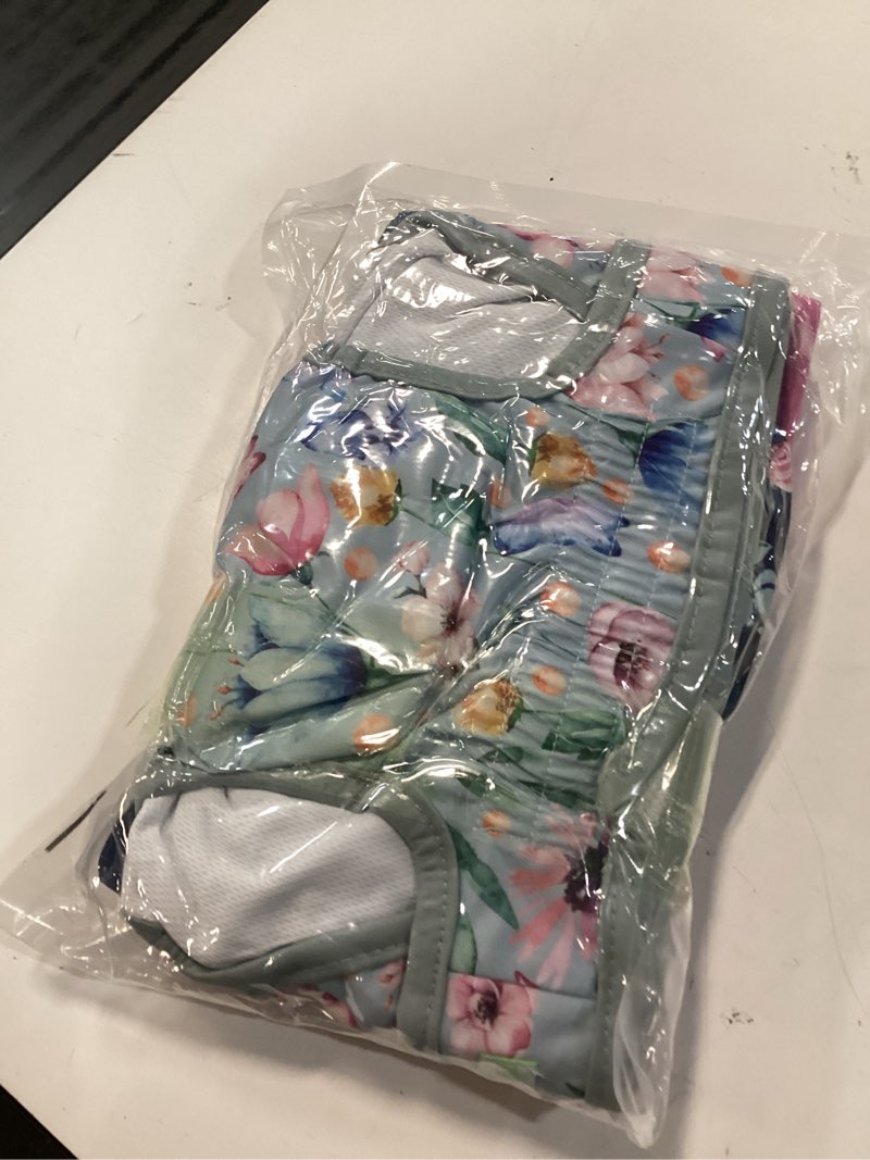 Condition photo showing New/Like New for wegreeco washable reusable premium dog diapers,pack of 3,small dog puppy & doggy diapers female,dog period panties diapers female in heat x-large (17.5"-27" waist) flower-2