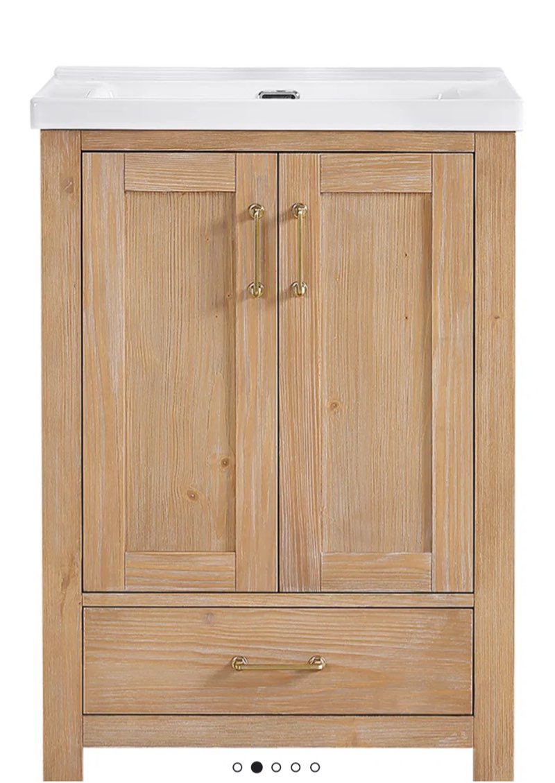 Gela 23.6'' Free-standing Single Bathroom Vanity with Ceramic Vanity Top INCOMPLETE 