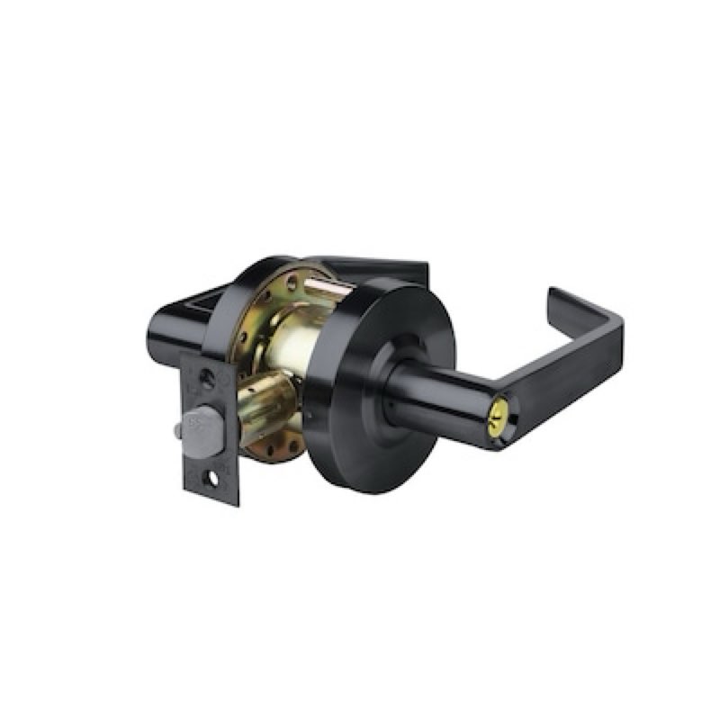 tell manufacturing heavy duty cortland matte black exterior keyed entry door handle