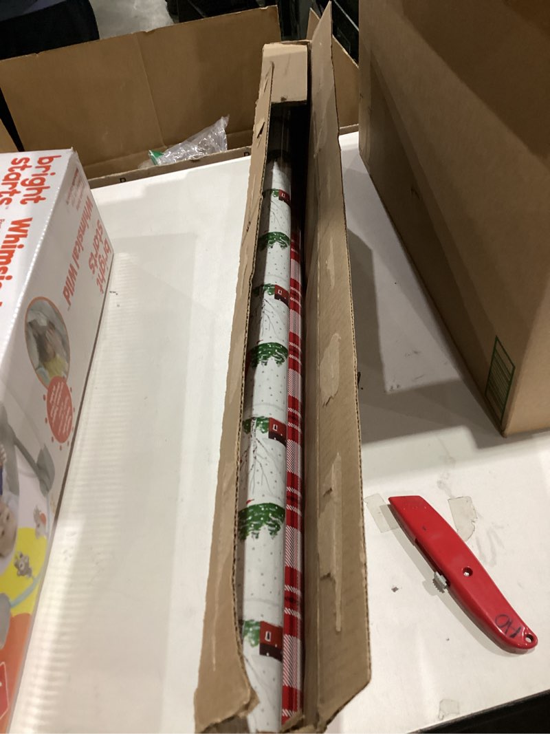 Condition photo showing Good Condition for Hallmark Holiday Wrapping Paper Rolls - Rustic Christmas Gift Wrap Paper (Set of 3 Reversible Rolls: 120 sq. ft. ttl.) Plaid, Barn, Red Truck, Moose, Woodland Scenes