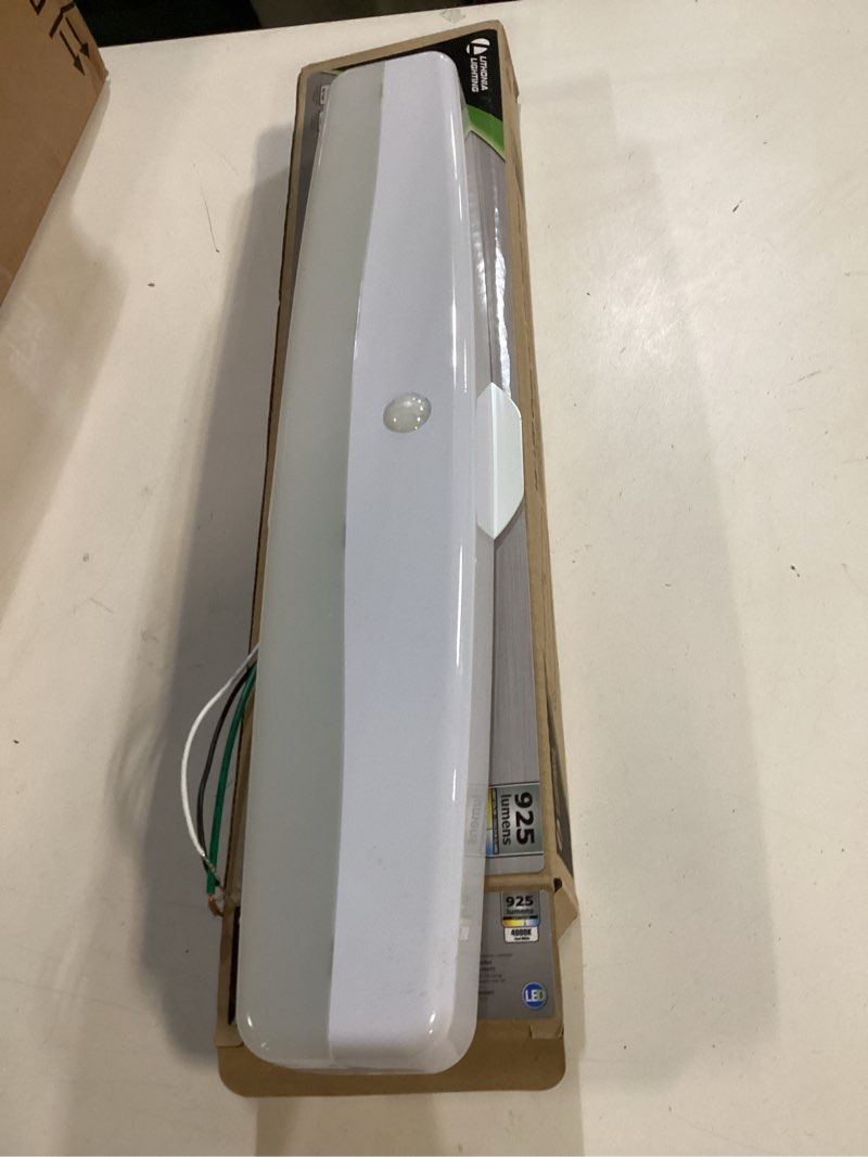 Condition photo showing Good Condition for Lithonia Lighting LED Flush Mount Closet Light, 18 Inch Motion Sensor Closet Light Fixture for Bedroom, Bathroom, Storeroom, Pantry or Utility Room, Damp Rated, Hardwired (FMMCL 18 840 PIR M4) Motion Sensor 18 in (Pack of 1) White LED