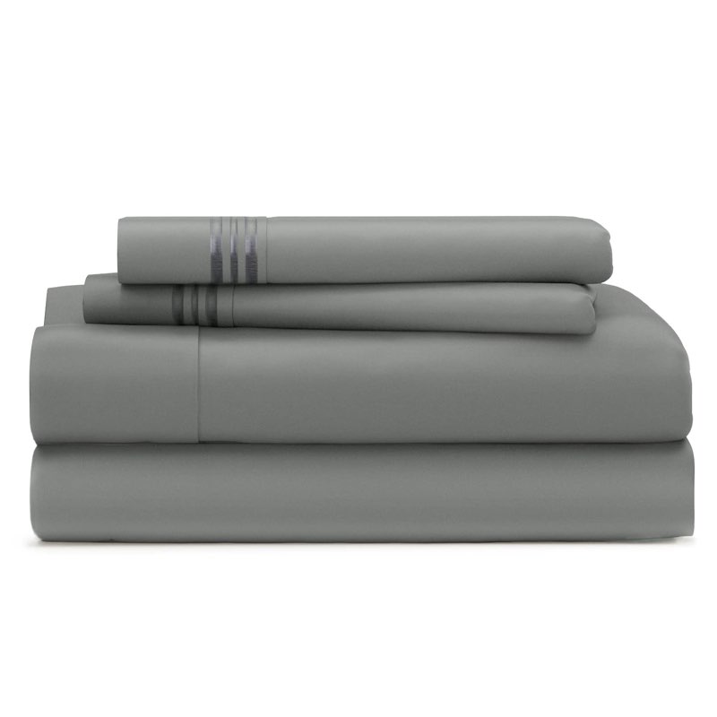 cosy house collection everyday 1500 series bed sheet set - ultra soft & cool hotel luxury bedding - deep pocket - wrinkle, stain and fade resistant - 4 piece set (queen, charcoal queen charcoal
