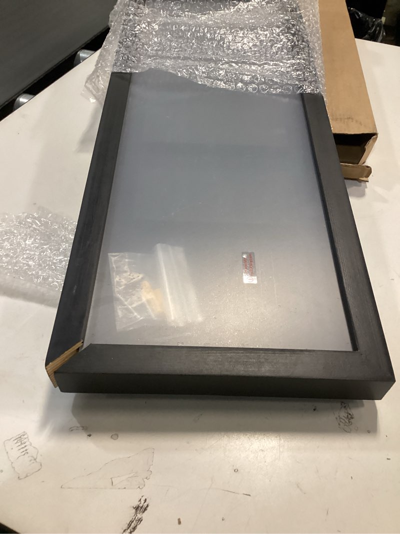 Condition photo showing As Is for Sintuff 21.6 x 8.2 Graded Card Display Case Compatible with 5 PSA-Rated Trading Graded Card Display Frame Wall Mount Wooden Sports Baseball Case with Removable Clear View Dust Proof