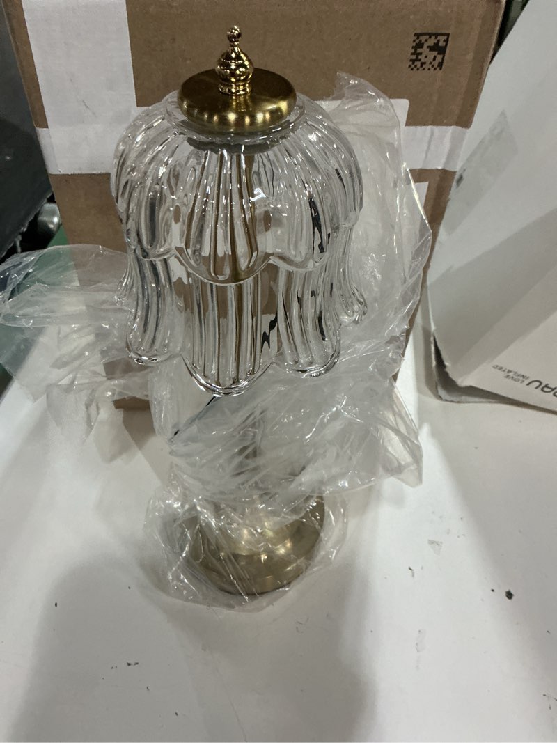 Condition photo showing Good Condition for touch control cordless table lamp, 6000mah rechargeable table lamp, battery operated portable table lamp, 3-color dimmable table lamp for bedroom, office, nightstand & room decor -transparent rose transparent
