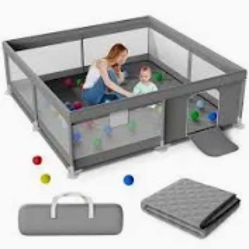 Play pen 120x120  platpen-gray-01