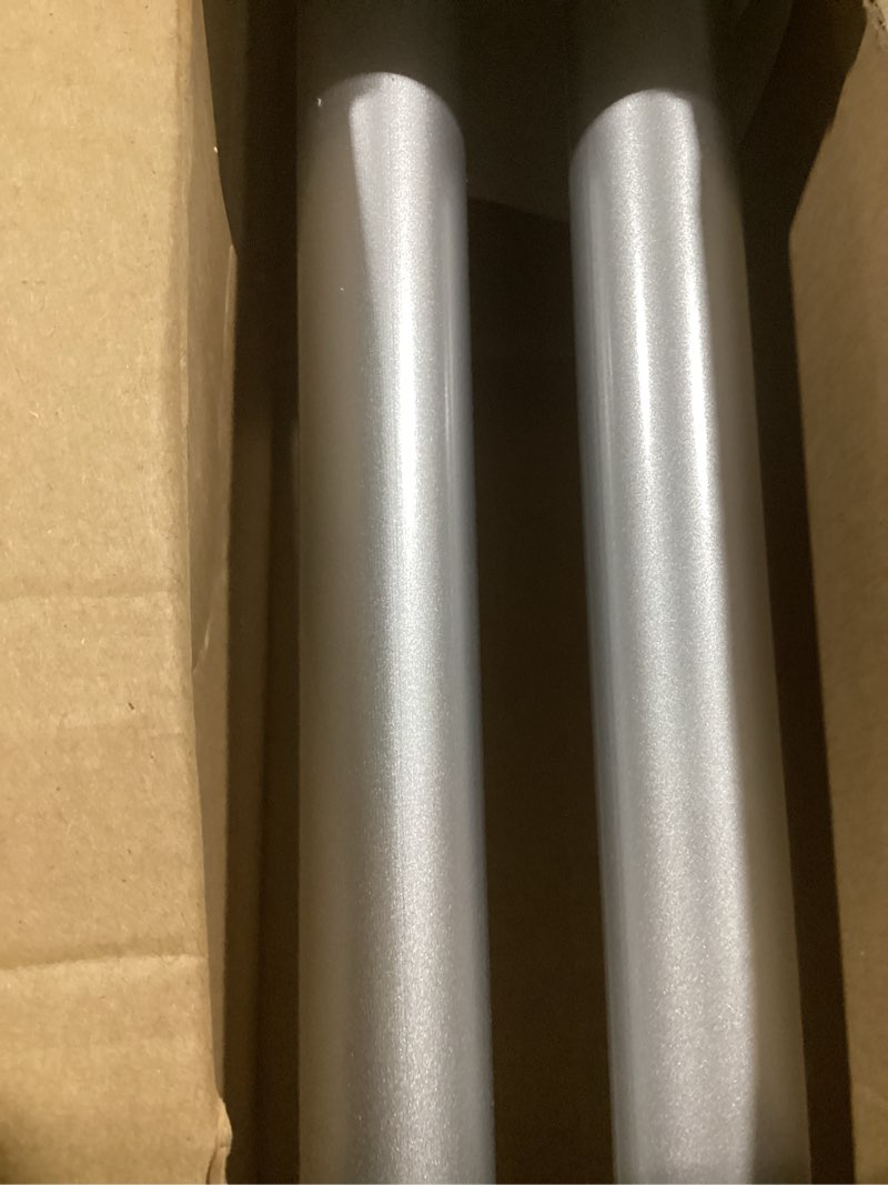 Condition photo showing Good Condition for 1 inch curtain rods 72 to 144 inches (6 to 12 ft) telescoping single drapery rod, usfook heavy duty curtain rods for windows with silver decorative translucent finials 72-144" silver