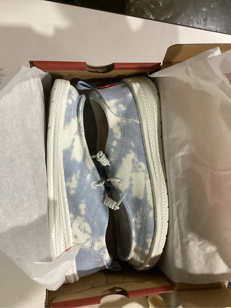 Condition photo showing Good Condition for Levi's Kids Newt TD CVS Slip-on Unisex Tie Dyed Canvas Fashion Sneaker Shoe 3 Little Kid Blue