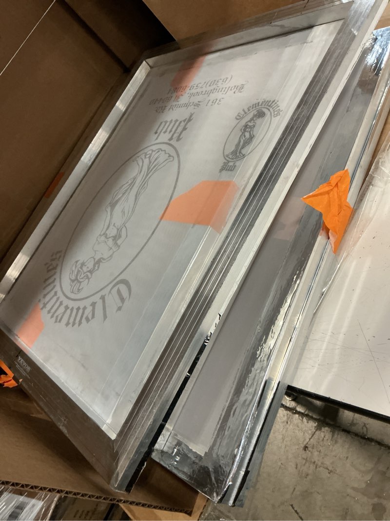 Condition photo showing As Is for caydo 4 pieces 20 x 24 inch aluminum silk screen printing frames with 160 mesh for screen printing 160 mesh 20 x 24 inch