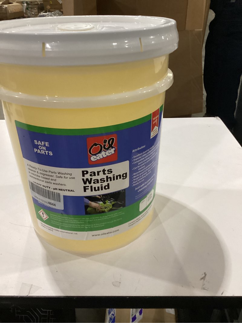 Condition photo showing New/Like New for Oil Eater Parts Washer Fluid, Water-Based Heavy Duty pH Neutral, Smart Microbe Safe Parts Cleaner Systems, 5 Gallons