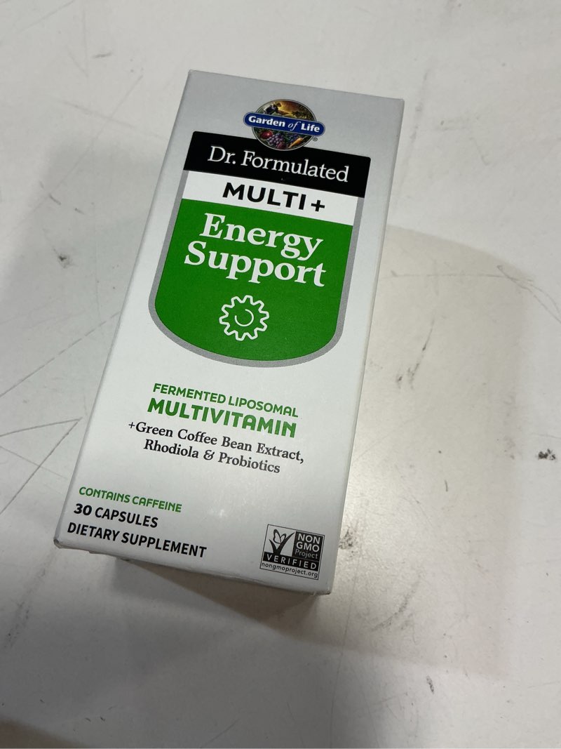 Condition photo showing New/Like New for (Best Used By:03/2026)Garden of Life Dr. Formulated Multi+ Energy Support: Fermented Liposomal Multivitamin + Green Coffee