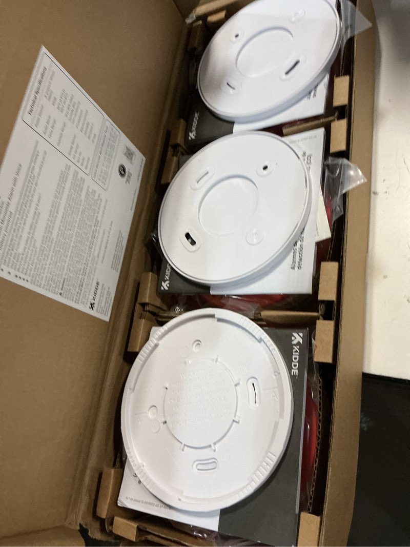 Condition photo showing New/Like New for kidde smoke & carbon monoxide detector for home, 10-year battery powered, voice alerts, 3-pack