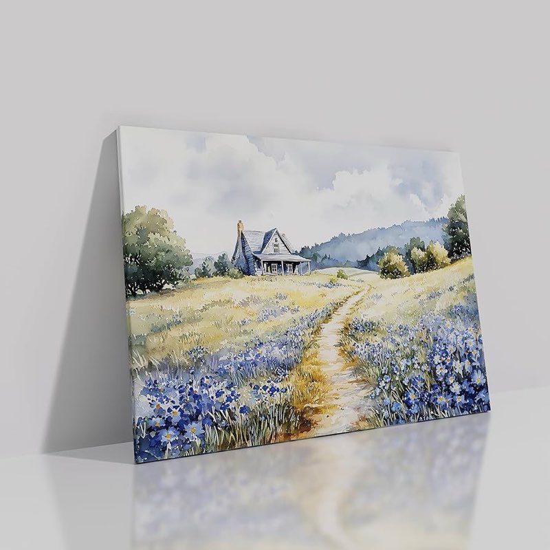 Rustic Farmhouse Wall Art Print French Country Landscape Canvas Poster Modern Farmhouse Poster Decor