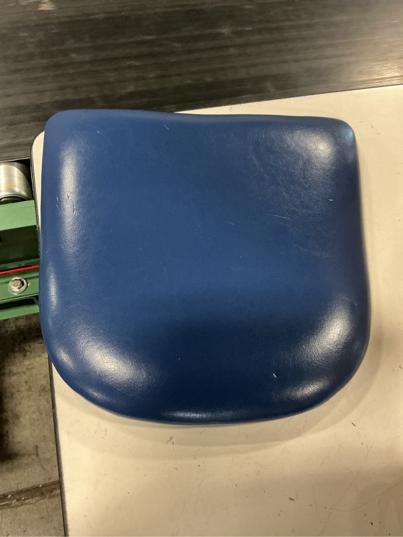 Condition photo showing Good Condition for seating  1\" blue s2 vinyl padded seat for metal frame seating  4 pack 12”