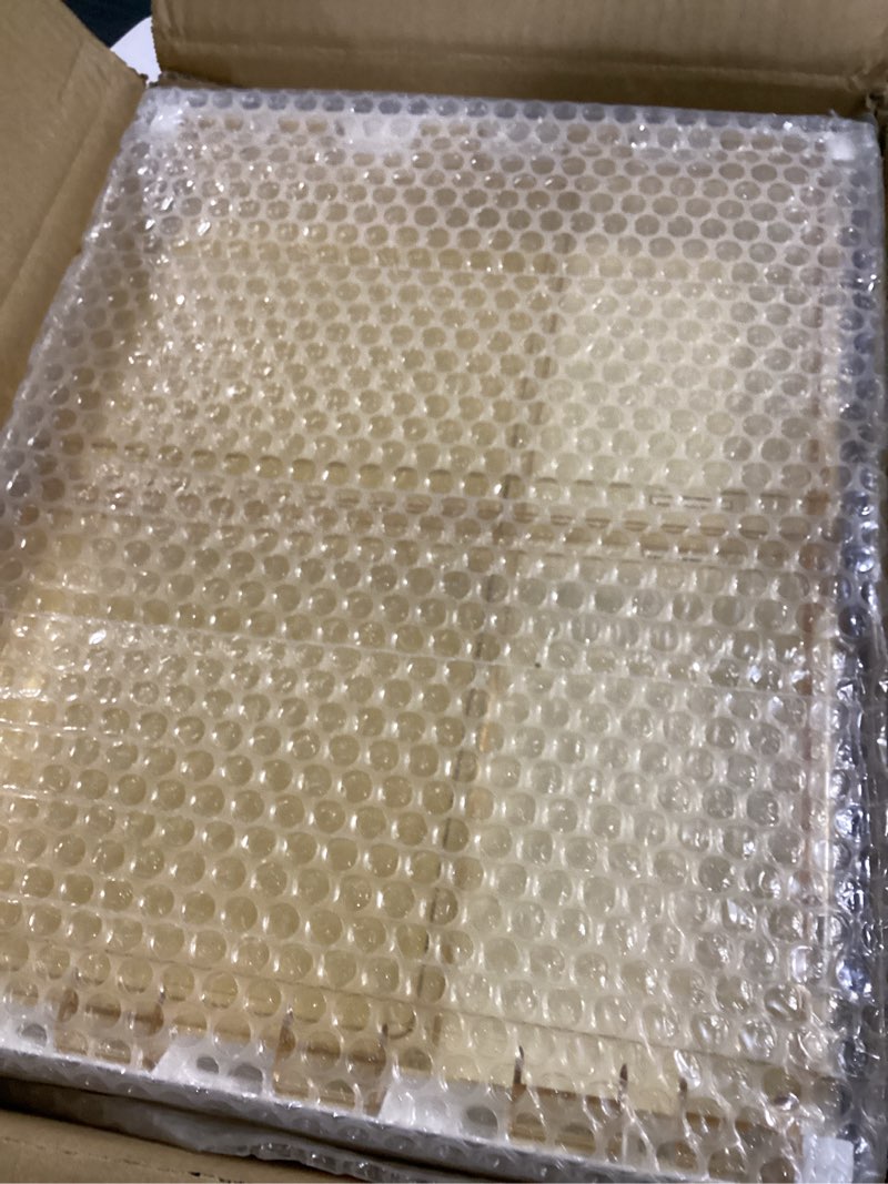 Condition photo showing New/Like New for clear stackable shoe boxes with magnetic door, 3 pack thick plastic shoe organizer for closet, dustproof storage, fits up to us size 13 orange clear