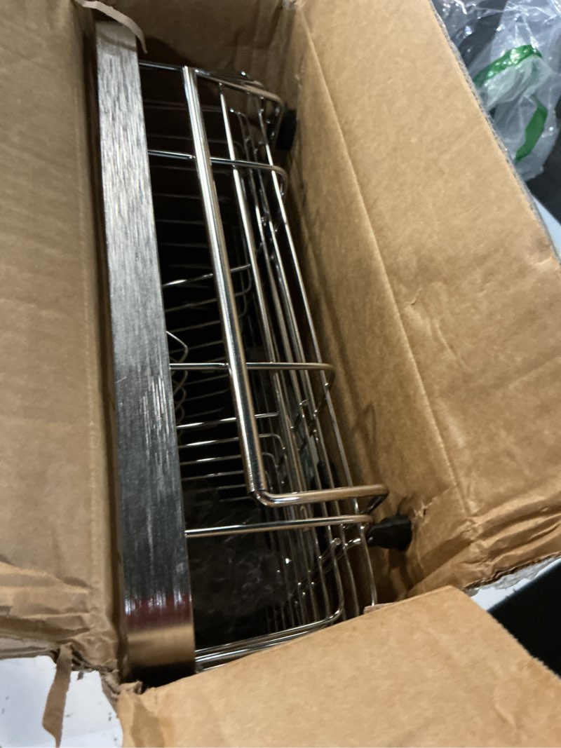 Condition photo showing Good Condition for majalis dish drying rack over the sink, expandable stainless steel dish drainer for small kitchen counter space saving, rv compact plate strainer in silver metal with hanging adjustable utensil holder silver for 13-30" w sink