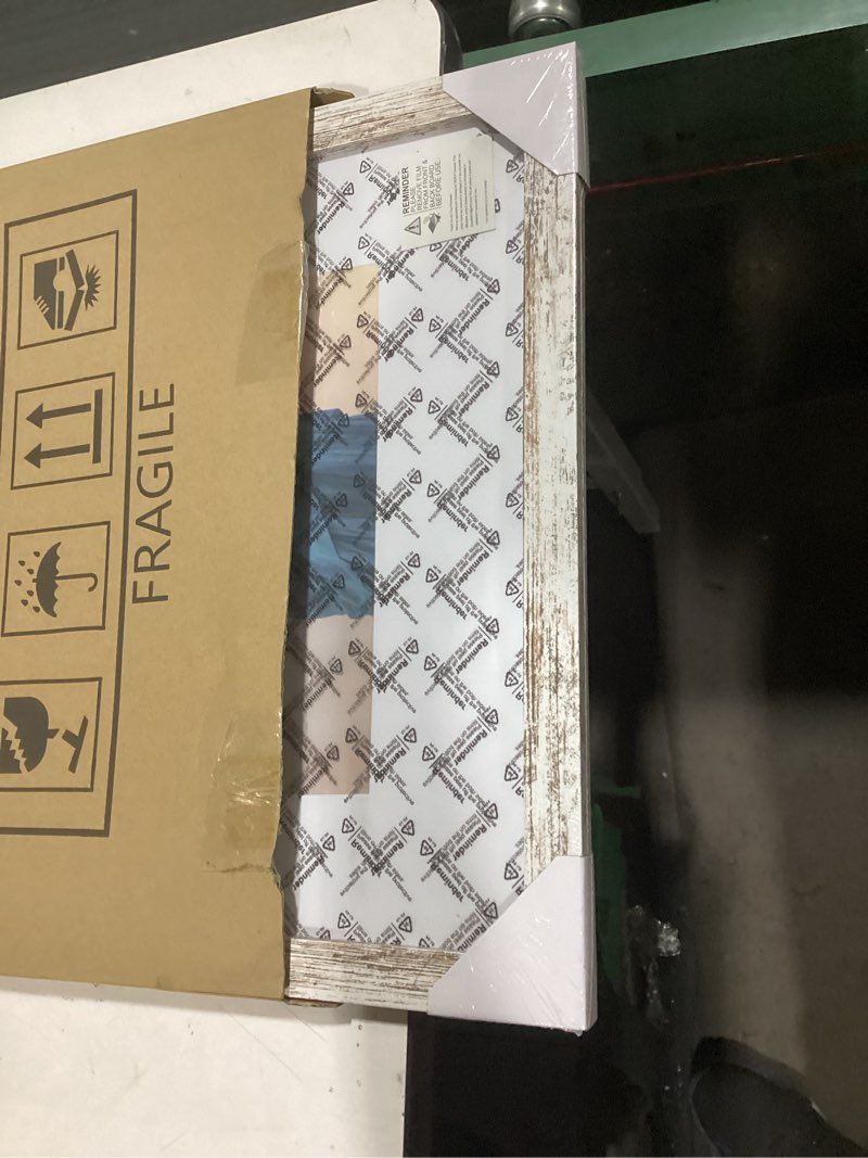 Condition photo showing New/Like New for SESEAT 16x20 Picture Frames Distressed White, Display Pictures 11x14 with Mat or 16x20 without Mat, Photo Frames Wall Gallery, 1 Pack Distressed White 16x20