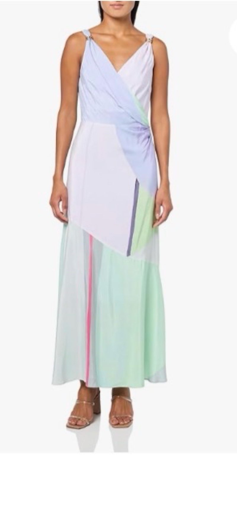 Derek Lam 10 Crosby Women's Gabrielle Printed Dress, Opaline Multi, 6