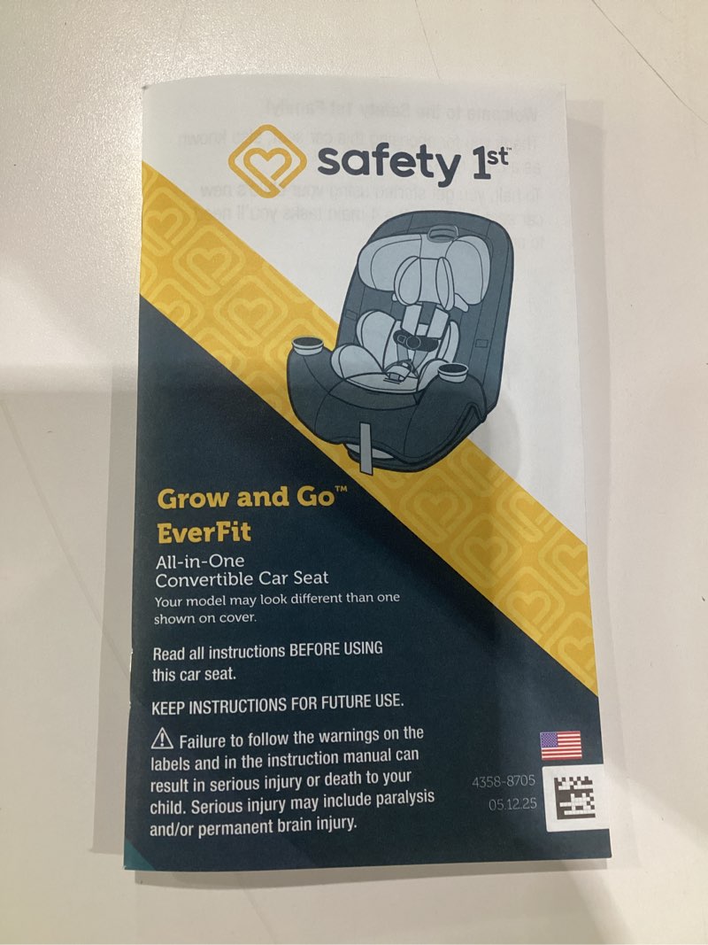 Condition photo showing Good Condition for (similar to stock photos)safety 1st grow and go all-in-one slim convertible car seat, rear facing, 5-40 lbs, forward facing (30–65 lbs), high back booster seat 40-100 pounds, vineyard girl
