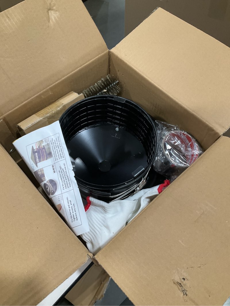 Condition photo showing Good Condition for 8" round chimney cap, cone roof chimney cap with screen, adjustable reinforced stainless steel chimney roof cap for 8 inch stove pipe, easy installation, airflow better vent