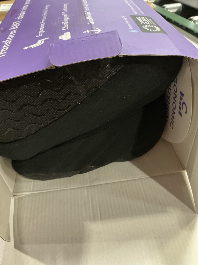 Condition photo showing As Is for Cushion Lab Patented Pressure Relief Seat Cushion for Long Sitting Hours on Office & Home Chair - Extra-Dense Memory Foam for Soft Support. Car Pad for Hip, Tailbone, Coccyx, Sciatica - Black
