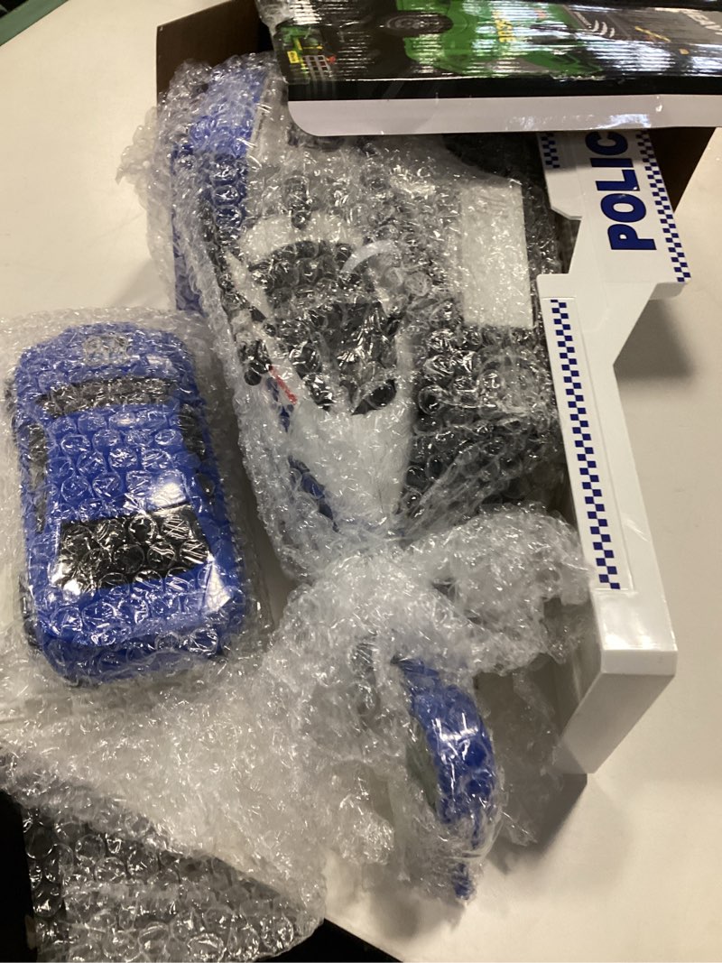 Condition photo showing Good Condition for Toddler Boy Toys for 3 + Year Old, Large Semi Truck Toy with Racing Car and Helicopter Toy? Police Car Toy, Birthday for Kids Child Over 3 Years Old, 25'' Police Truck