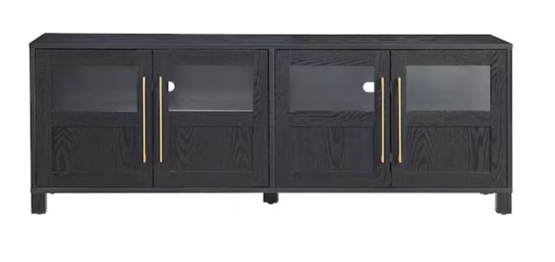 Holbrook Black Grain Rectangular TV Stand for TV's up to 75 in.