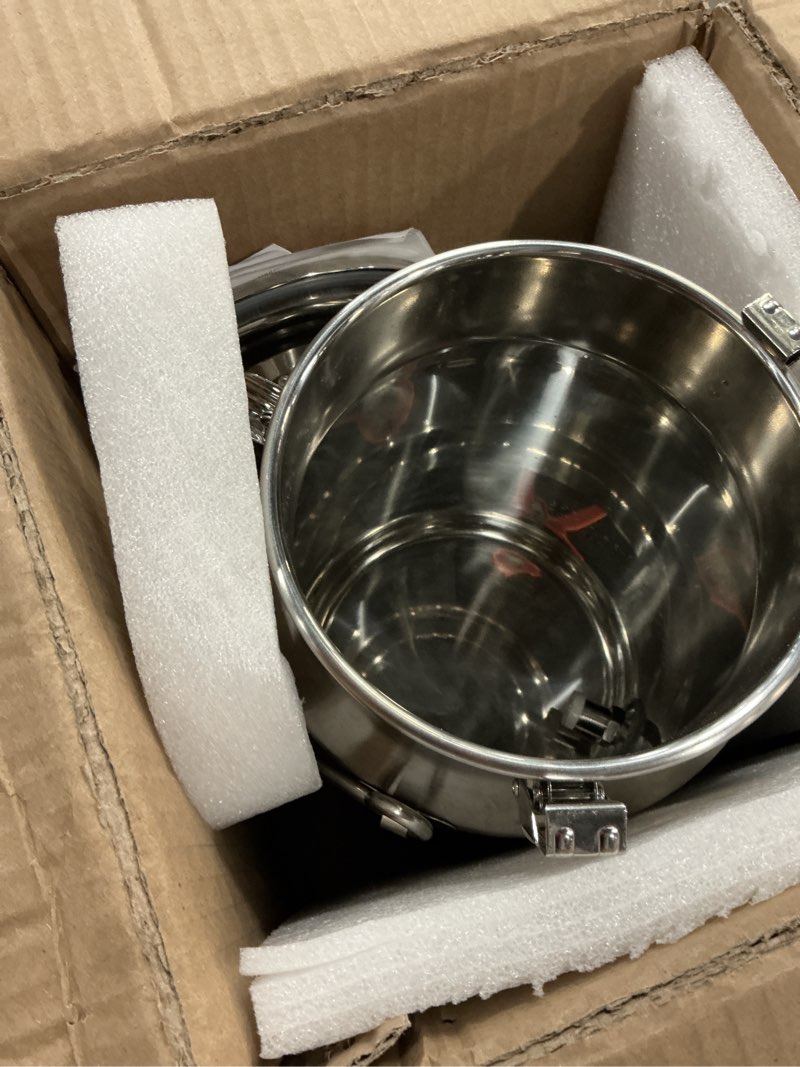 Condition photo showing New/Like New for 304 Stainless Steel Milk Can with Spigot 1.3 Gallon 5 Liter Metal Water Beverage Drink Dispenser Milk Pail Bucket for Milk Wine Oil