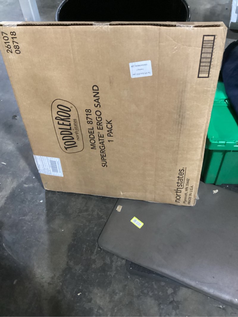 Condition photo showing As Is for Toddleroo by North States 42” Wide Supergate Ergo Baby Gate, Made in USA: For Doorways or stairways. Includes Wall Cups. Pressure or Hardware Mount. 26” - 42” Wide (26" Tall, Sand) (B01HG7E5R8)