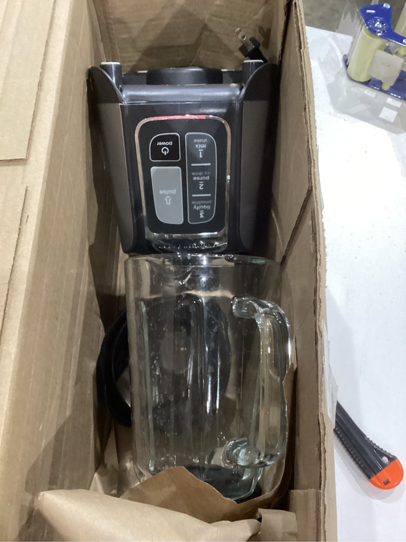 Condition photo showing Good Condition for hamilton beach powermax professional-performance blender for shakes and smoothies, puree and ice crush, 48oz bpa-free glass jar, 1680 peak watts, stainless steel blades, gray (58600j)