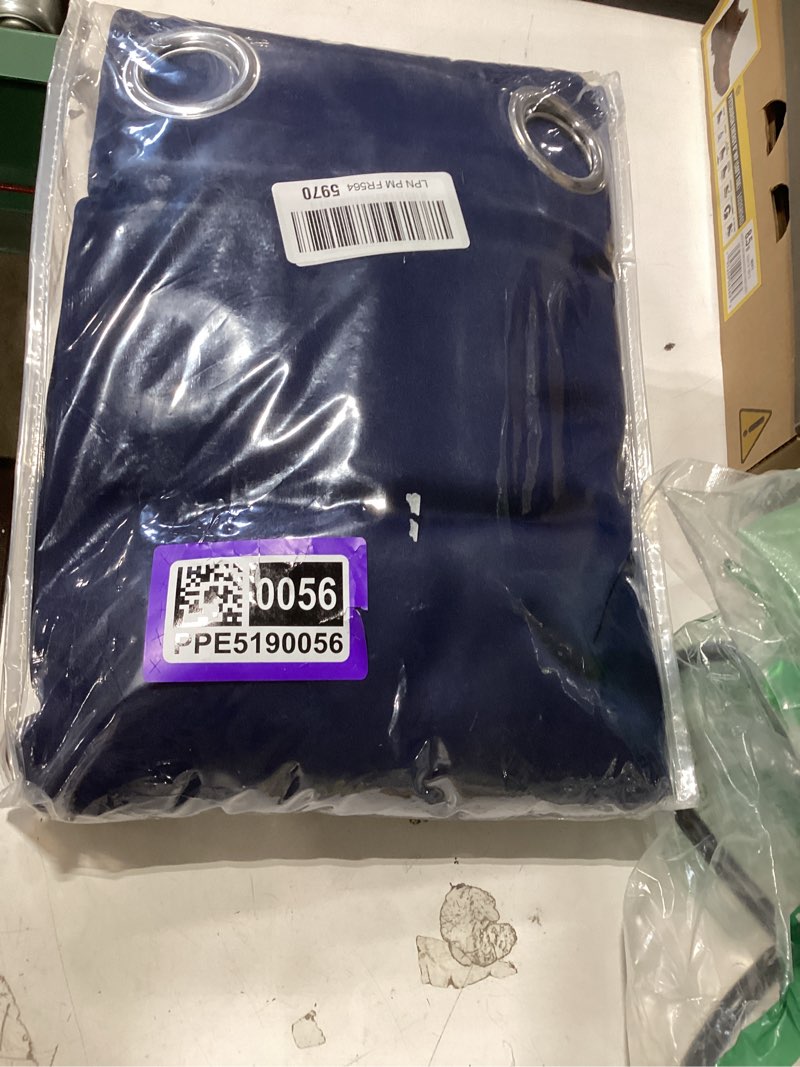 Condition photo showing New/Like New for cosviya grommet blackout room darkening navy blue curtains 84 inch length 2 panels,thick polyester light blocking insulated thermal window curtain drapes for bedroom/living room,52x84 inches 52"w x 84"l (pack of 2) navy blue
