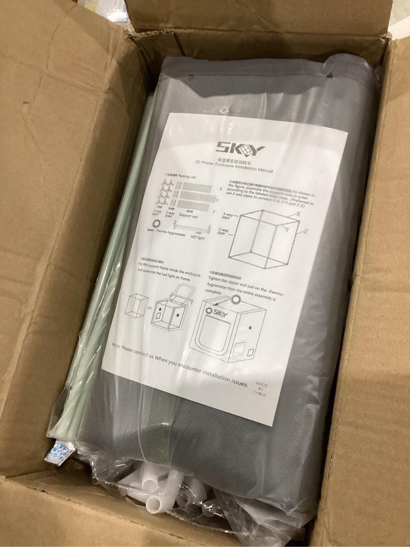 Condition photo showing Good Condition for 3D Printer Enclosure for Bambu Lab A1?Large Size Enclosure with LED Light?Thermo-Hygrometer?Fireproof Waterproof Dustproof Noise Reduction Constant Temperature 3D Printer Cover 550 * 680 * 600MM-Grey A1 Enclosure 550 * 680 * 600MM-Black