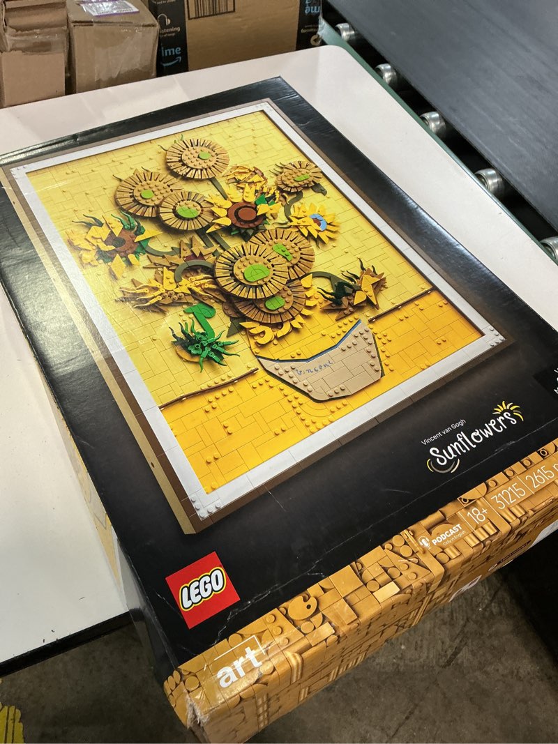 Condition photo showing New/Like New for lego art vincent van gogh – sunflowers building set for adults - home decor idea - brick built painting - gift for birthdays - 31215