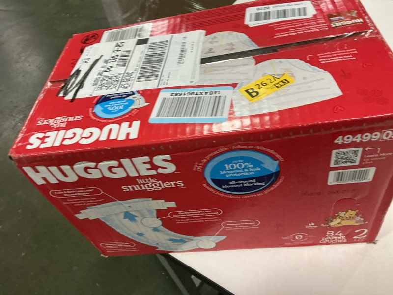 Condition photo showing New/Like New for Huggies Size 2 Diapers, Little Snugglers Baby Diapers, Size 2 (12-18 lbs), 84 Count, Packaging May Vary Size 2 84